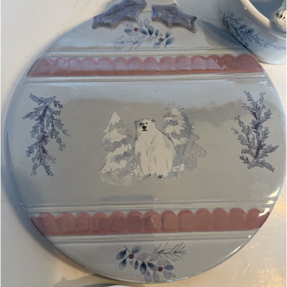 Pfaltzgraff Winter Frost Cheese Tray and Dip Set with Knife and Spreader - Picture 2 of 10